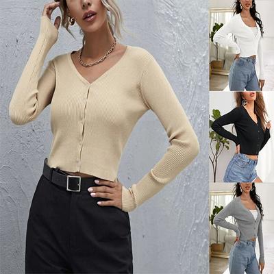 Осенне-зимний кардиган женский вязаный в рубчик с полосками на пуговицах, роскошный, свободного кроя, стройнящий и универсальный топ