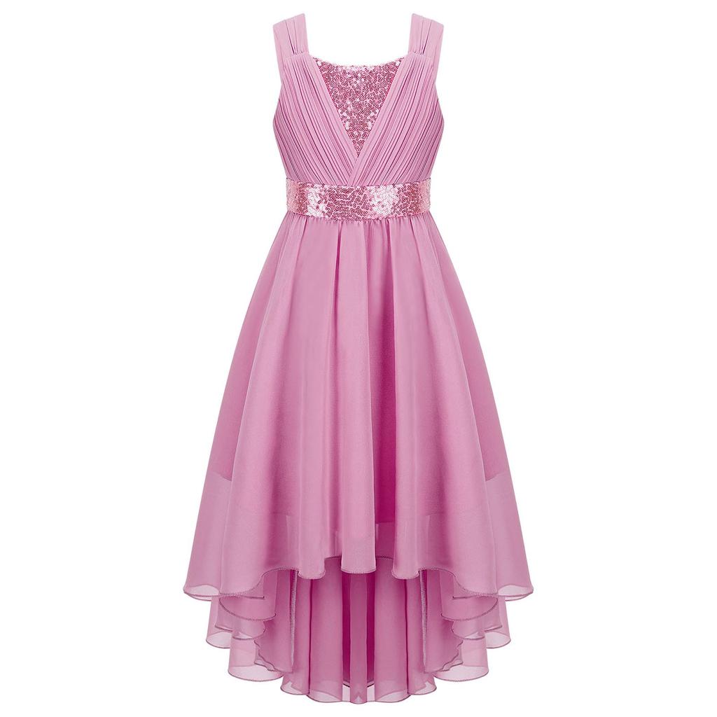 Girls Sleeveless Dress Kids Princess Pageant Wedding Bridesmaid Party Dress First Communion Dress