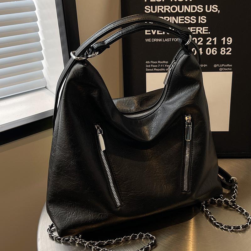 Большая вместительная сумка 2024 года, новый рюкзак с цепочкой, женская сумка-мессенджер через плечо, повседневный универсальный рюкзак для путешествий и выходов