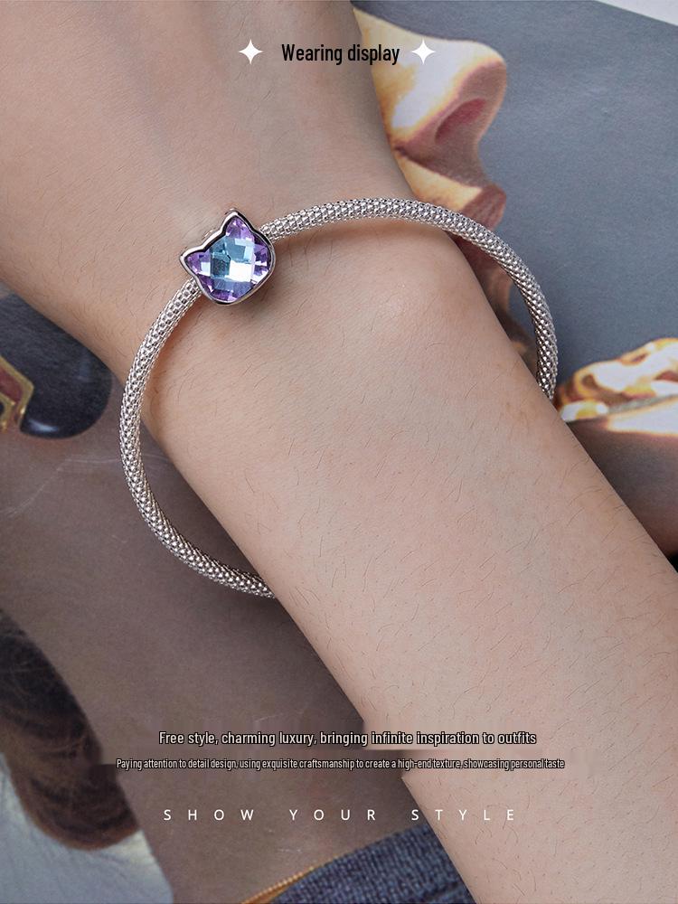 Серебряные бусины Ziyun «Цветной кот» из серебра 925 пробы – Милые питомцы, бусины для браслета «Сделай сам» SCC2469