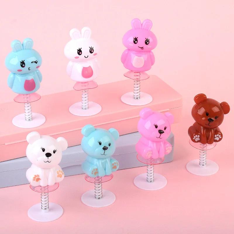 6 шт. детские милые мини-игрушки-прыгуны в виде медведя и кролика, новинка, прикольная шутка, прыгающая кукла, игра для пальцев, детские креативные маленькие подарки
