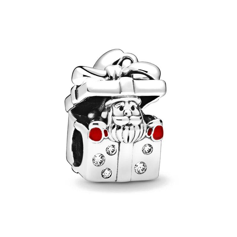 Медь Рождественская Серия Бусина Санта Клаус Подарок Лось Шармы Подходят Женские Украшения Фестиваль День Рождения Сделай Сам Браслет