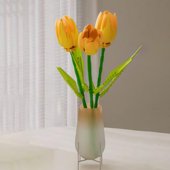 1/3/6 шт. Строительный блок ветка тюльпана DIY ручной работы красочный цветочный блок строительная игрушка