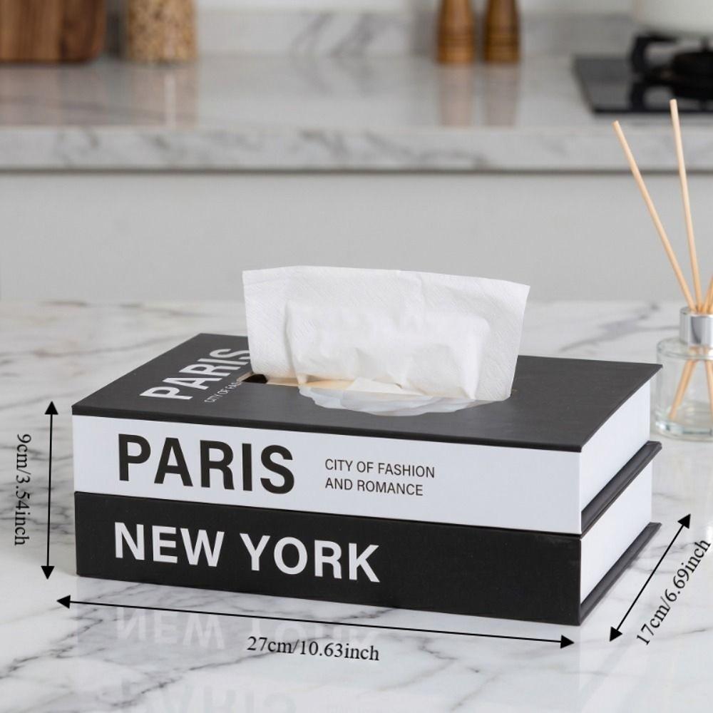 Luxury Book Style Tissue Box Ornaments Napkin Holder Case Organizer Paper Box Home Decoration