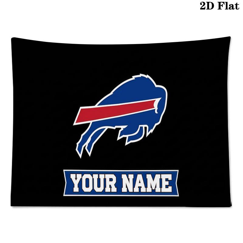 Custom Name Buffalo Bills Printed Tapestry – Wall Hanging for Bedrooms, Dorms, and Home Decor