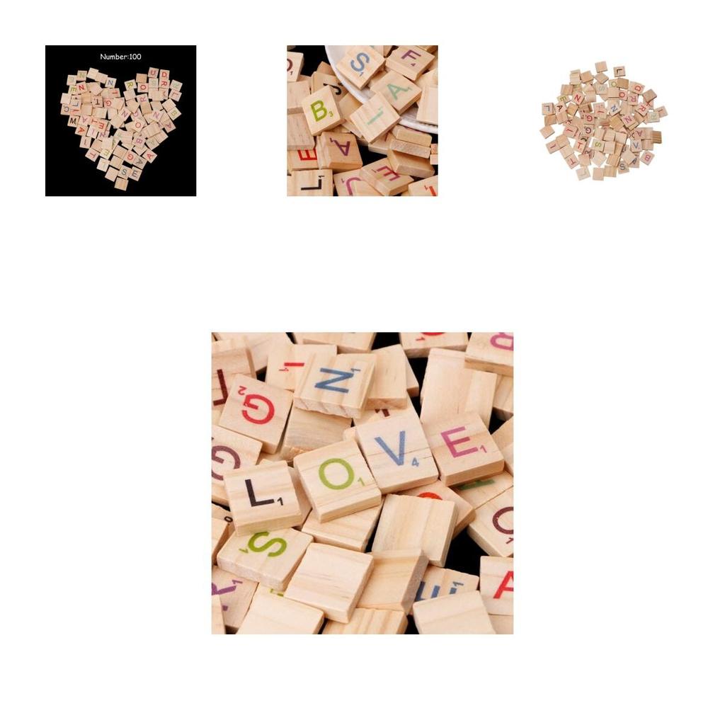 100 деревянных букв для Scrabble, черный цвет, поделки, алфавит, игры, настольная игра, общество