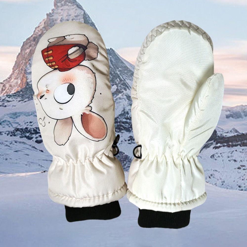 Non-slip Snow Gloves Warm Kids Winter Mittens Cute Children Ski Gloves Mountaineering