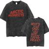Couple Vintage Washed Oversized Short Sleeve T Shirt Y2k Hip Hop Streetwear Retro Rock Arctic Monkeys Music Album Graphic Tees