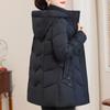 Plus Size 2XL-6XL Middle Age Women's Coat Winter Parkas Hooded Casual Loose Thick Warm Lady Jackets Long Sleeve Outerwears