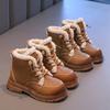 Детская обувь Ботинки для девочки 2024 Зима Малыши Повседневные Хлопковые Ботинки Толстая Подошва Плюшевые Универсальные Детские Ботильоны на Платформе