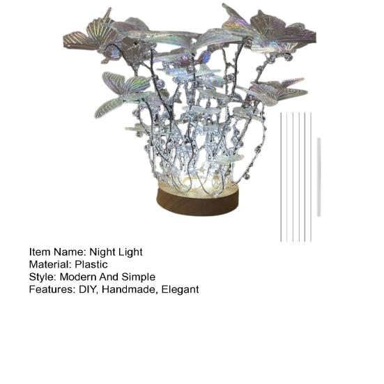 Yousheng DIY Butterfly Night Light Set Handmade LED Light-up Butterfly Night Lamp for The Decor for The Sleeping Home for Women And Girls Birthday Gift
