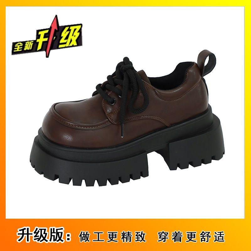 Универсальные британские туфли-лоферы в стиле ретро с толстой подошвой в стиле колледжа, туфли-лоферы JK с большой головкой и шнуровкой, женские кожаные туфли, новые модели на осень 2024 года