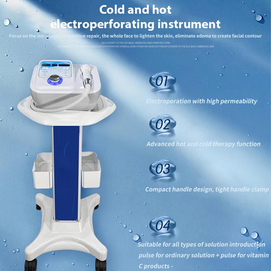 Portable 3-in-1 Beauty Device Hot Cold EMS Facial Skin Care Machine Anti-Puffiness Tool