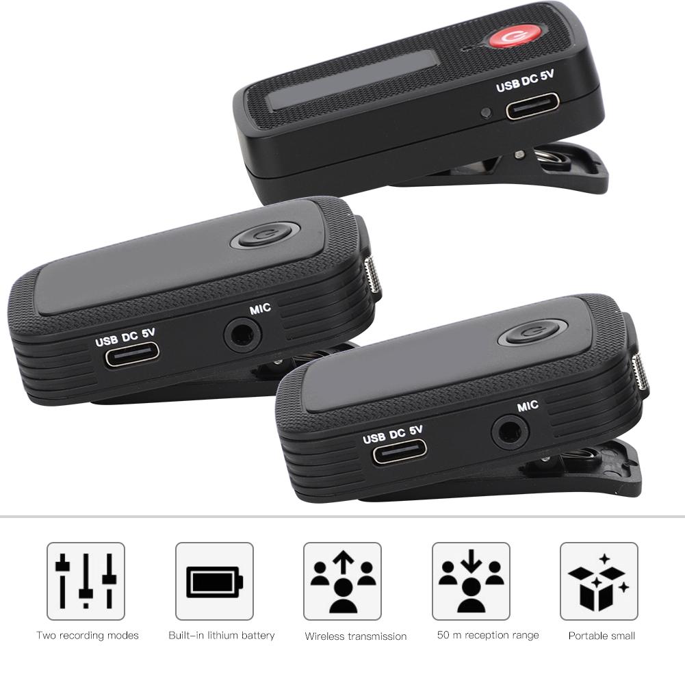 Lavalier Clip On Mini Phone Camera Wireless Microphone for VLOG Video Recording 2.4 G