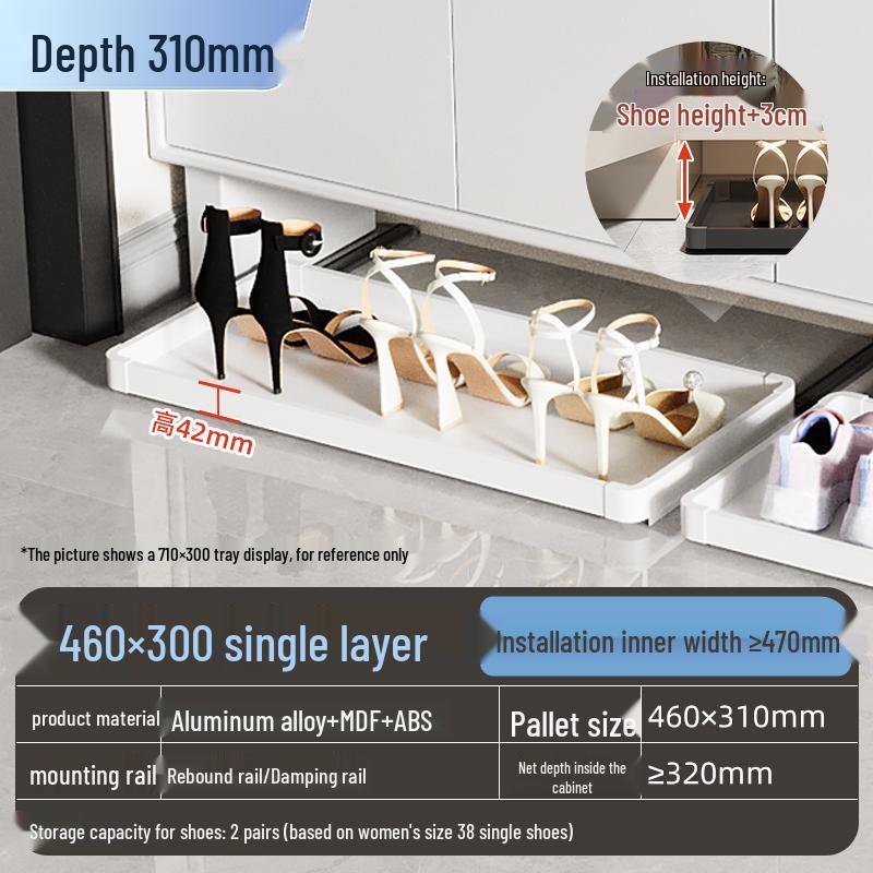 Шкаф для обуви с выдвижным ящиком и направляющими для прихожей