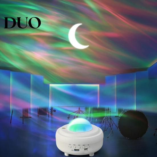 Night Light with Projector Moon Projection Bluetooth-compatible Speaker, USB Aurora RGB Lamp, Ambient Lamp for Bedroom Ceiling Decoration Desktop