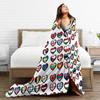 Eurovision Song Contest Flags Hearts Blanket Soft Warm Flannel Throw Blanket Bedspread for Bed Living Room Picnic Travel Home
