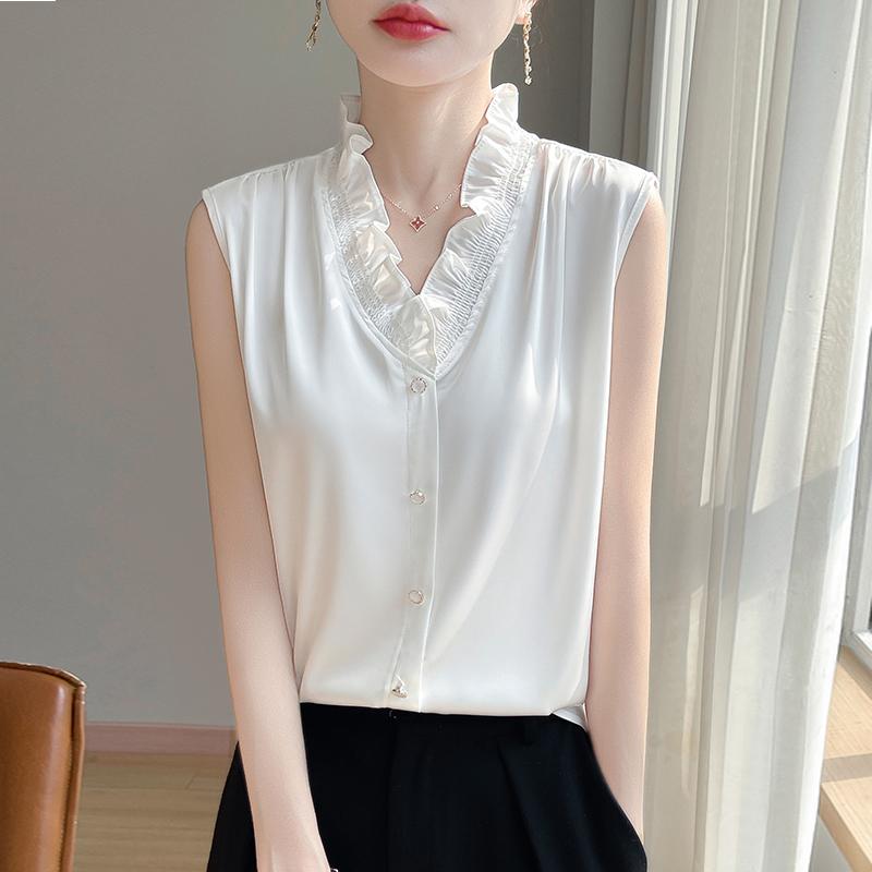 Женская летняя рубашка из шелка тутового шелкопряда, 50% шелка, 50% полиэстера, дышащая, легкая, с короткими рукавами, для поездок на работу, повседневная мода