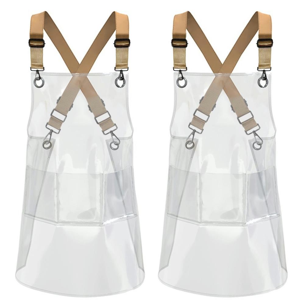 Fashion Barber Apron Reusable Waterproof Transparent Apron Unisex TPU for Kitchen Hair Salon Barber Barista Household Supplies