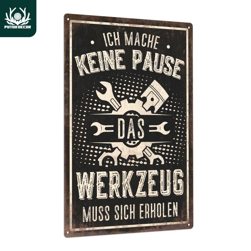 Pudong Vintage Metal Iron Sign Ich Mach Pause Das Werkzeugen Brauchen Ruhe Quote Home Garage Man Cave Tool Room