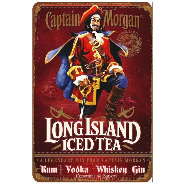 Винтажная металлическая жестяная табличка Captain Morgan Ретро настенный декор для бара, мужской пещеры, гаража Железный постер, табличка xсм