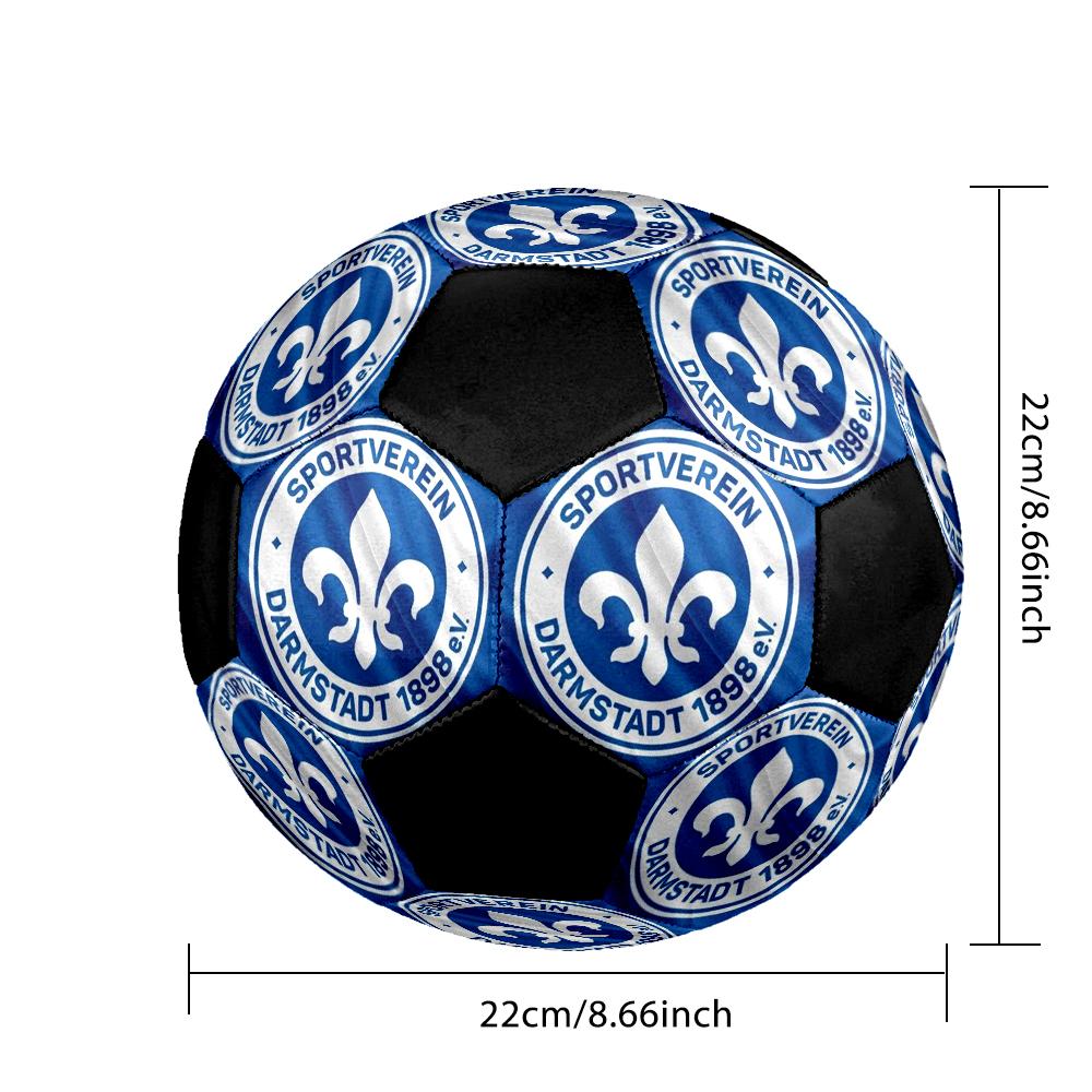 SV Darmstadt 98 Футбольный мяч для зала Цветной Машинная строчка ПВХ Размер 5 Командные тренировки Готов к соревнованиям Прочный Высокий отскок Крутой спортивный подарок