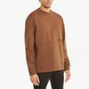 Puma Winterized Crew Neck Sweatshirt with Logo Print and Fleece Lining Men Tops Light-Brown 846545-17