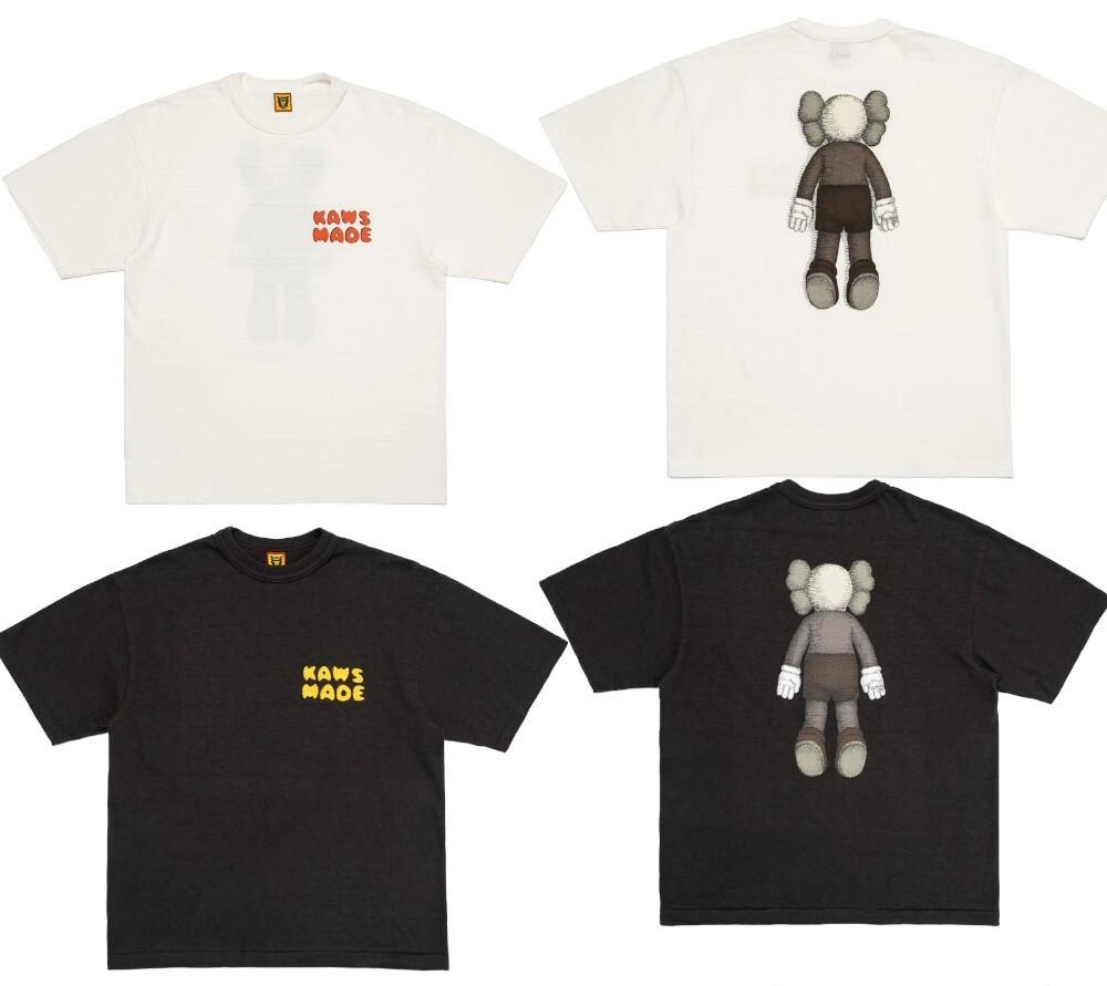 Huunisex Сделано Kaws Сделано Графическая футболка 3 Белый Черный Xx27te016 S3xl Япония Jp