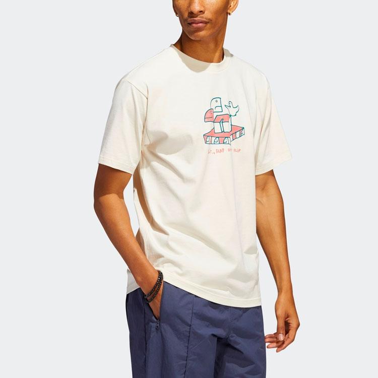 Adidas Originals Set in Sleeve T Shirt Unisex Gray White HC2192