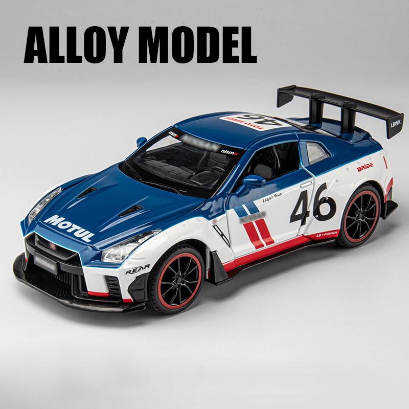 1:24 Skyline Ares GTR R35 Diecasts & Toy Vehicles Metal Toy Car Model High Simulation Pull Back Collection Kids Toys