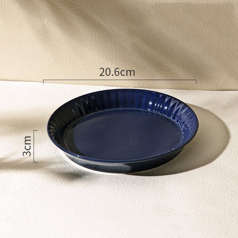 Ретро Синие Цветы Керамическая Тарелка Свет Роскошь Романтический Ресторан Вкусные Паста Стейк Тарелки Домашний Завтрак Фрукты Салат Тарелка