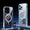 Магнитный чехол «Радужный самолет» для iPhone 15/16/17 Pro Max - Прозрачная защита по всей поверхности.