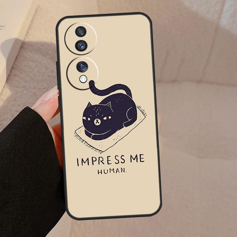 Черный Кошачий Лицо Китти Для Honor Magic 7 Lite 6 5 V5 Чехол Для Honor 400 200 Pro 90 70 50 X8a X8b X9a X9b X9c Обложка