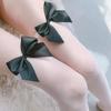 Sexy Women's Stockings Japanese Style Lolita Black White Bow Thigh High Socks Summer Thin Transparent Lingerie Knee High Socks