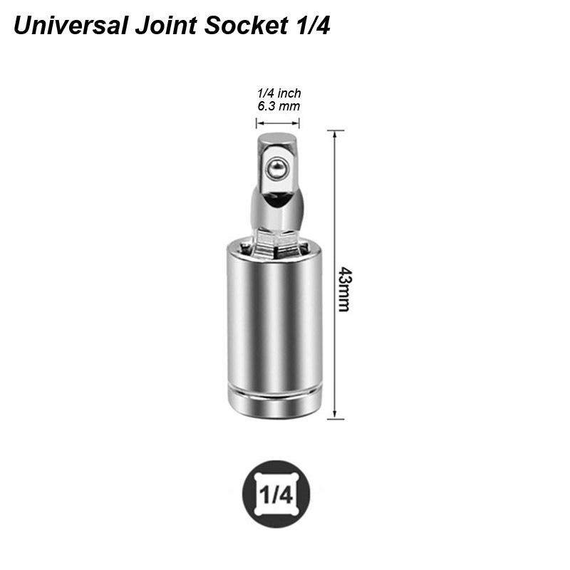 Универсальный шарнирный адаптер-головка квадратный карданный приводной переходник 1/4 3/8 1/2 головка хром-ванадиевая сталь ремонт автомобиля автоинструмент