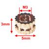 150 шт. M3 x 3 x 5 мм Гайка-вставка с накатанной головкой из латуни с внутренней резьбой для 3D-принтера, литье под давлением