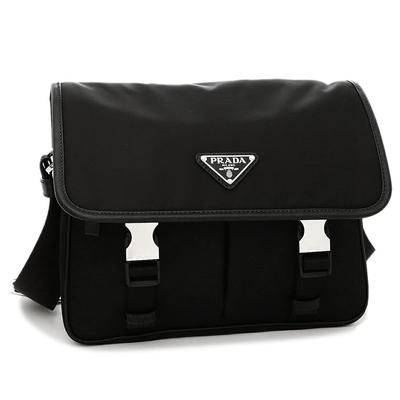 Сумка через плечо Renylon Saffiano Triangle Logo Black PRADA 2VD769 2DMH XLO F0002 [Prada] Мужская [Товар]