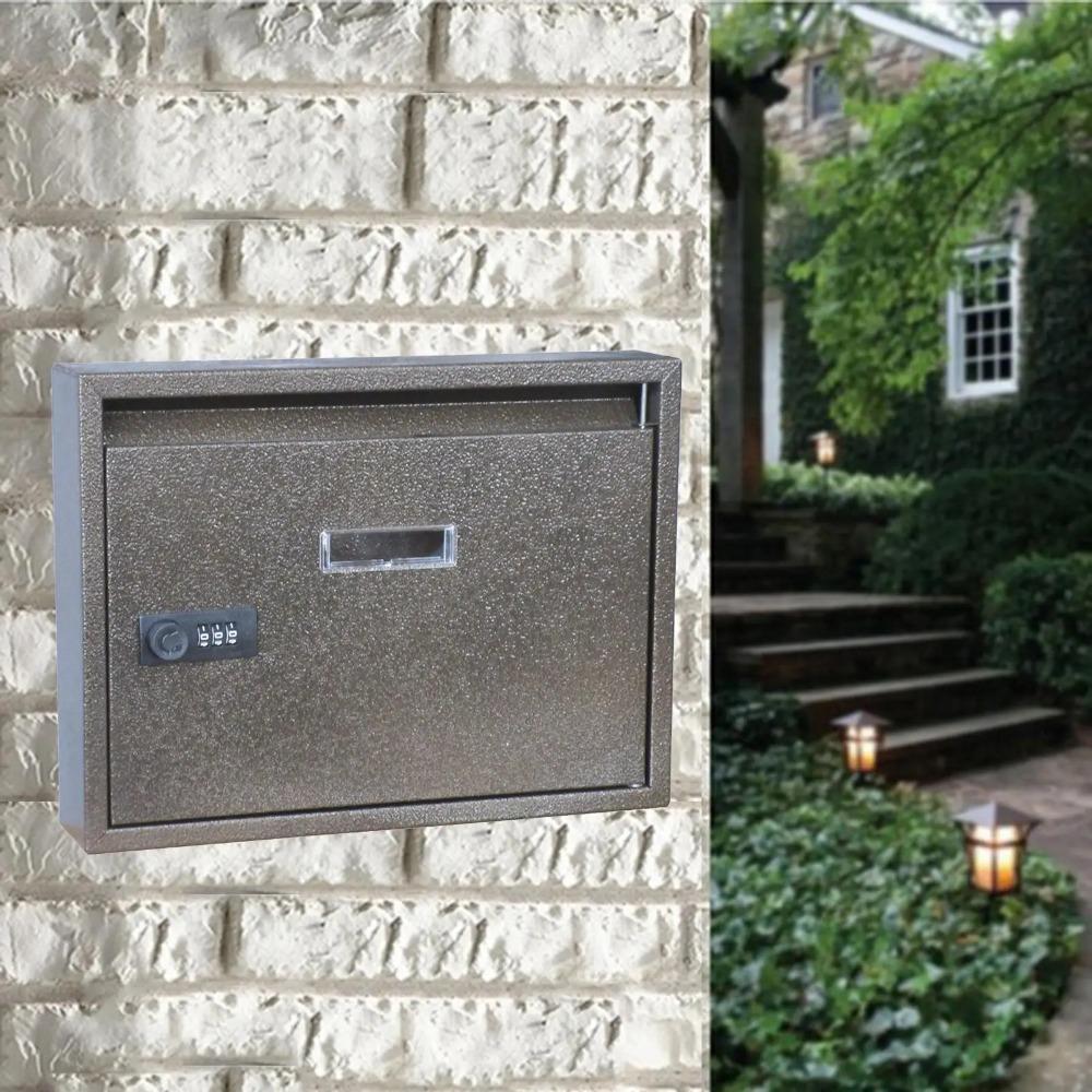 Metal Mailbox Letter Box Wall Mounted Mail Box Universal Postbox for School Outdoor Street House