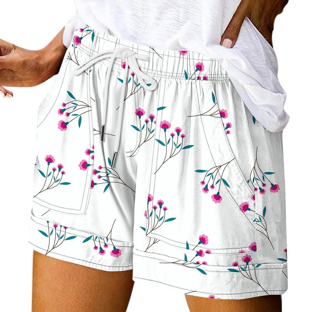 Женские повседневные летние эластичные пляжные шорты с принтом повседневные шорты