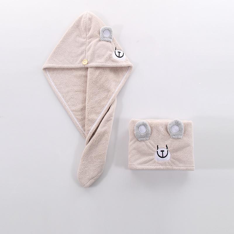 Коралловый бархат высокой плотности, шапочка для сухих волос для родителей и детей, шапочка для сухих волос с мультяшной вышивкой, шапочка для ванны, повязка на голову