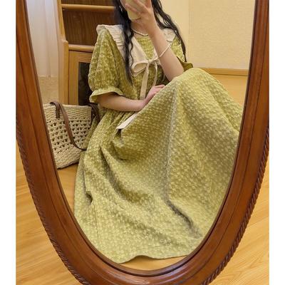 Женское свободное летнее однотонное платье больших размеров, повседневные платья с французскими коленными лацканами, милые платья