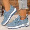 Новая дышащая женская обувь больших размеров, удобные кроссовки на мягкой подошве, обувь из летучего трикотажа, повседневная спортивная обувь