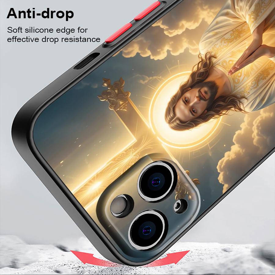 Чехол для iPhone 17 Pro Max 13 Mini 16 Plus 14 11 X XS XR 15 17P 16P 12 7 8 SE Air Funda Задняя крышка телефона Дизайн с Иисусом Комбинированный