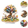 Easter Bunny Ornament Tabletop Home Decor Colorful Eggs Creative 2D Flat Acrylic for
