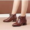 New Pointed Thick Heel Short Boots Mother's Shoes Women Boots