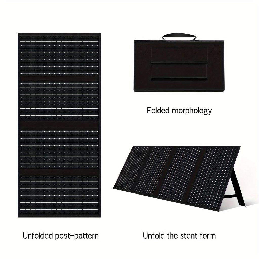 Портативные солнечные панели с фиксированными кронштейнами, складные солнечные панели, двойная быстрая зарядка USB QC3.0, TYPE-C, DC 3.0