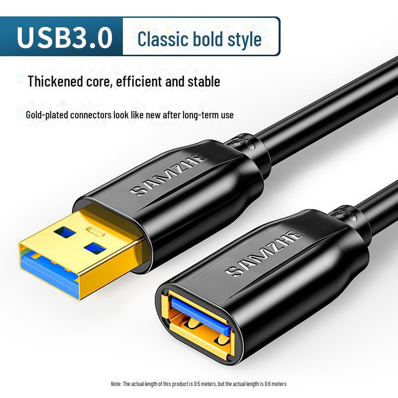 Удлинительный кабель USB 3.0, «папа-мама», позолоченная головка, длина 1–5 м, для передачи данных, клавиатуры, флеш-накопителя.