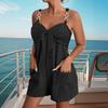 Women European Style Casual Summer Backless Short Suspender Jumpsuit