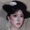 French Elegant Camellia Veil Hat Retro British Velvet Flat Hats Dinner Party Headwear Bride Wedding Hair Accessories