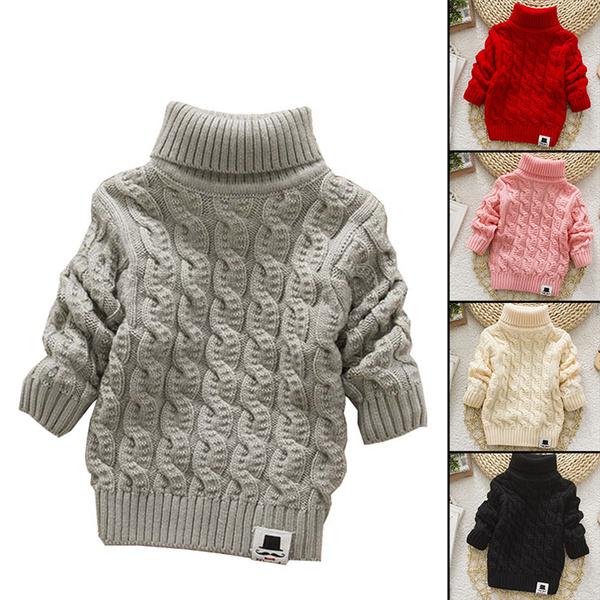 Водолазка для мальчиков и девочек с этикеткой в виде бороды, однотонные детские свитера, мягкие теплые, Sueter Infantil, осень